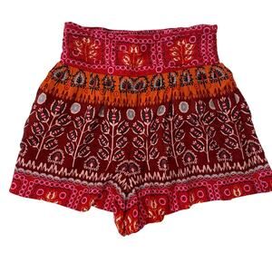 Anthropologie Womens High Waisted Shorts XS Colorful Boho Festival Hippie Artsy